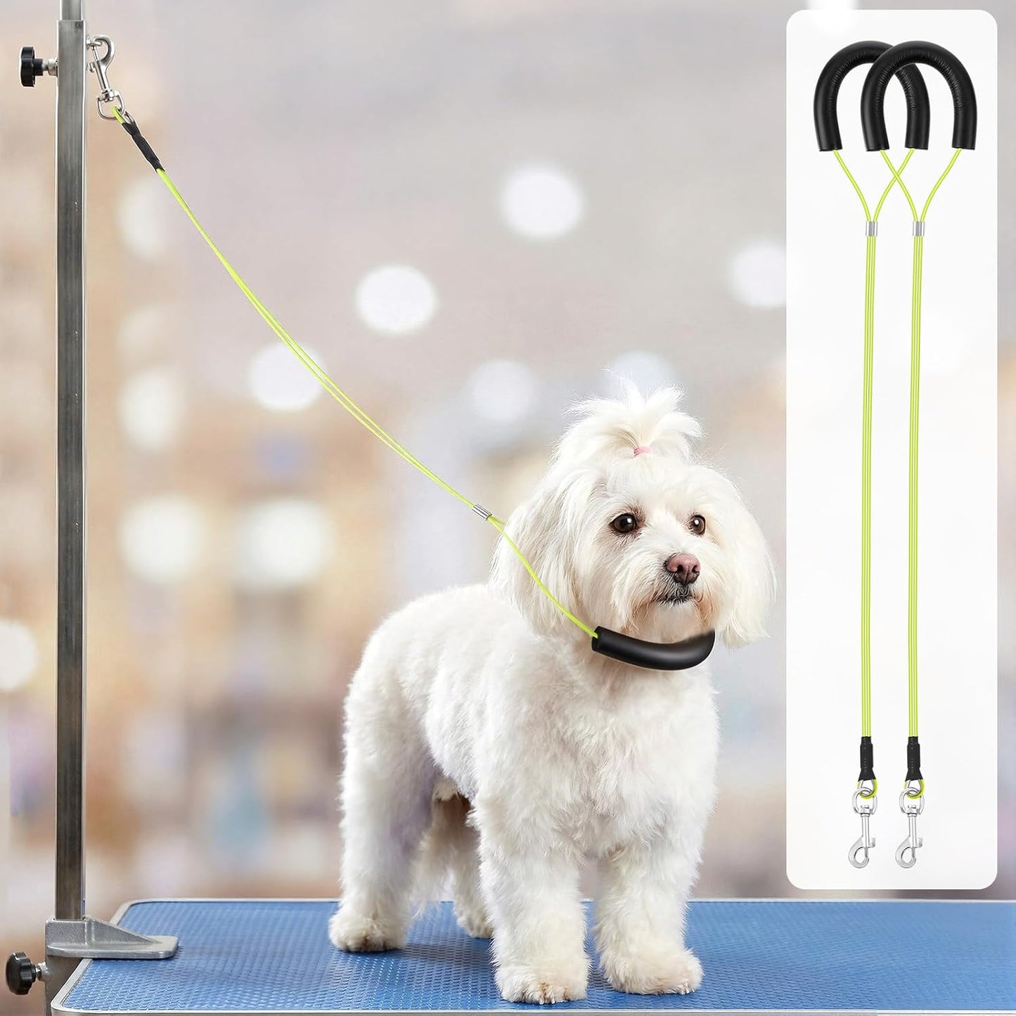 8 Pcs Pet Grooming Loops, 25.6 Inch Adjustable Dog Restraint Noose Loop 4 Colors Sturdy Dog Cat Bathing Safety Tether for Pet Grooming Table, Bathtub for Pets, Cat, Dogs Bathing
