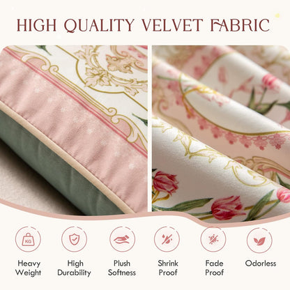 Vintage Pink Floral Pillow Cover 18x18, Tulip Garden