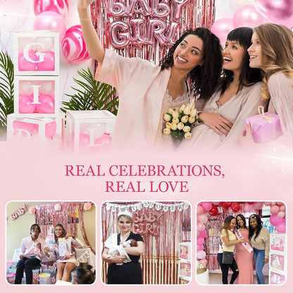Pink Baby Shower Decorations for Girl - All-in-One inclusive JUMBO Decor Set