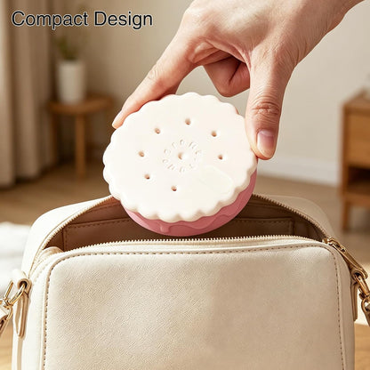 Cookie Shaped Collapsible Cup(8.6oz) – Portable Silicone Folding Water Bottle with Lid Straw &Lanyard for Travel Camping Hiking, Heat Resistant (Pink)