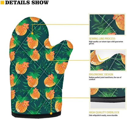 Grip Soft Heat Resistance 2 Piece Pink Peach Oven Mitts Set for Cooking BBQ Quilted Inner Lining Skid Resistant Kitchen Oven Mittens