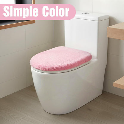 Microfiber Toilet Lid Cover, Non-Slip Soft Toilet Cover Adjustable Toilets Seat Covers Absorbent Machine Washable Covers Elastic Fits Most Round Elongated Toilets Bathroom Decor