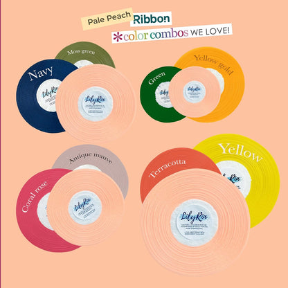 Pale Peach Ribbon 1/4 Inches 36 Yards Satin Roll Perfect for Scrapbooking, Art, Wedding, Wreath, Baby Shower, Packing Birthday, Wrapping Christmas Gifts or Other Projects