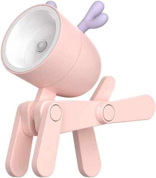 Cute Night Light for Kids, Mini Led Table Desk Lamp, Decorative Lamp Indoor Nightstand, Animal Pet Nightlights, Christmas Decorate Birthday Gifts for Children, Students (1 x Pink Deer)
