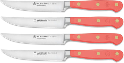 WÜSTHOF Classic Coral Peach 4 Piece Steak Knife Set
