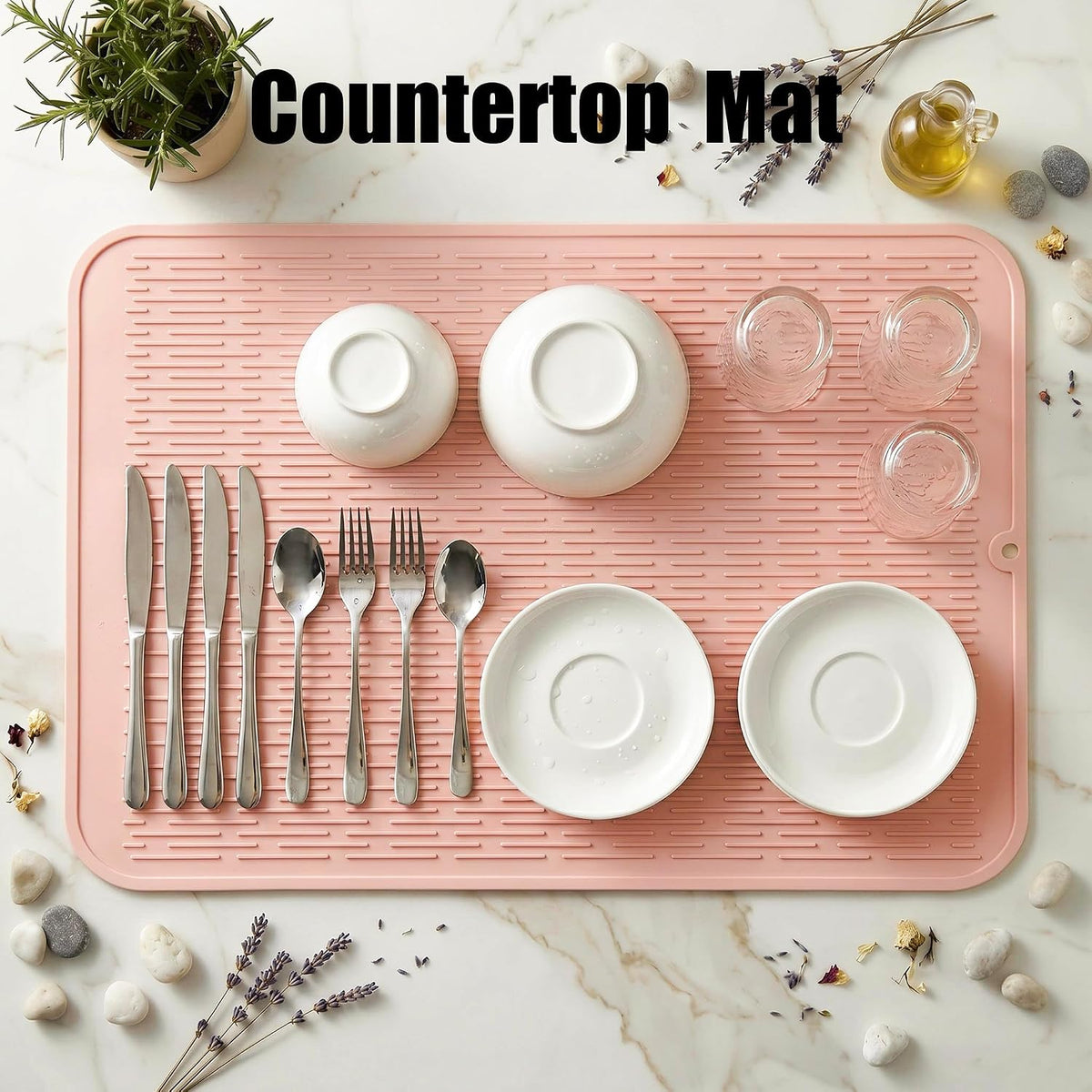 Silicone Dish Drying Mat for Multiple Usage,Easy clean,Eco-friendly,Heat-resistant Silicone Mat for Kitchen Counter or Sink,Refrigerator or Drawer Liner Pink 4XL 32 inches x 18 inches