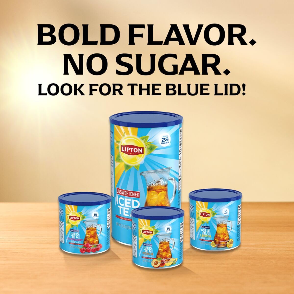 Diet Peach Iced Tea Mix – 10 Quarts Each– Z ero Sugar, Caffeinated Powder Drink Mix