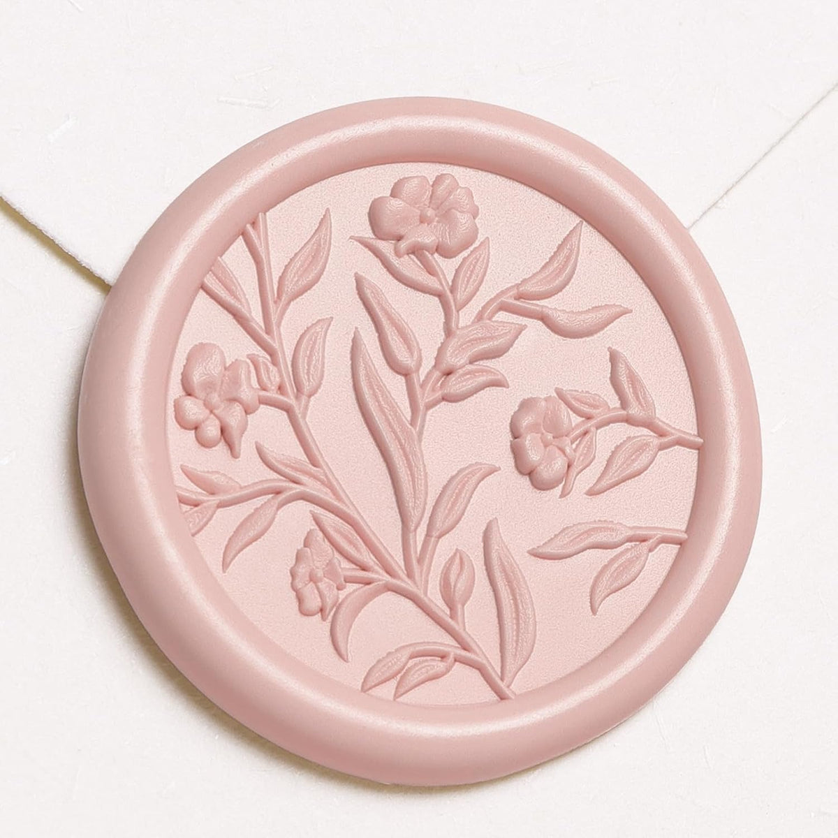 Wax Seal Stickers - 3D Floral Wedding Invitation Envelope Seal Sticker, 50 Pcs Self- Adhesive Flower Blush Pink Stickers, Perfect for Invitation, Christmas, Gift Wrapping