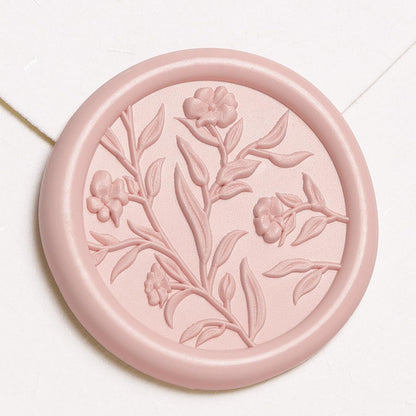 Wax Seal Stickers - 3D Floral Wedding Invitation Envelope Seal Sticker, 50 Pcs Self- Adhesive Flower Blush Pink Stickers, Perfect for Invitation, Christmas, Gift Wrapping