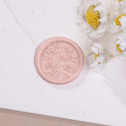 Wax Seal Stickers - 3D Floral Wedding Invitation Envelope Seal Sticker, 50 Pcs Self- Adhesive Flower Blush Pink Stickers, Perfect for Invitation, Christmas, Gift Wrapping