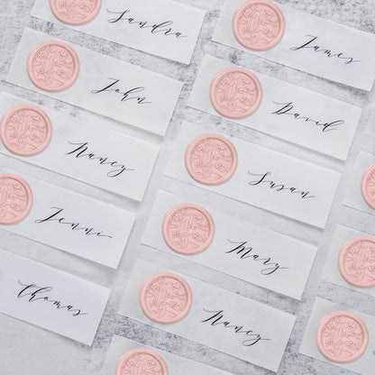 Wax Seal Stickers - 3D Floral Wedding Invitation Envelope Seal Sticker, 50 Pcs Self- Adhesive Flower Blush Pink Stickers, Perfect for Invitation, Christmas, Gift Wrapping
