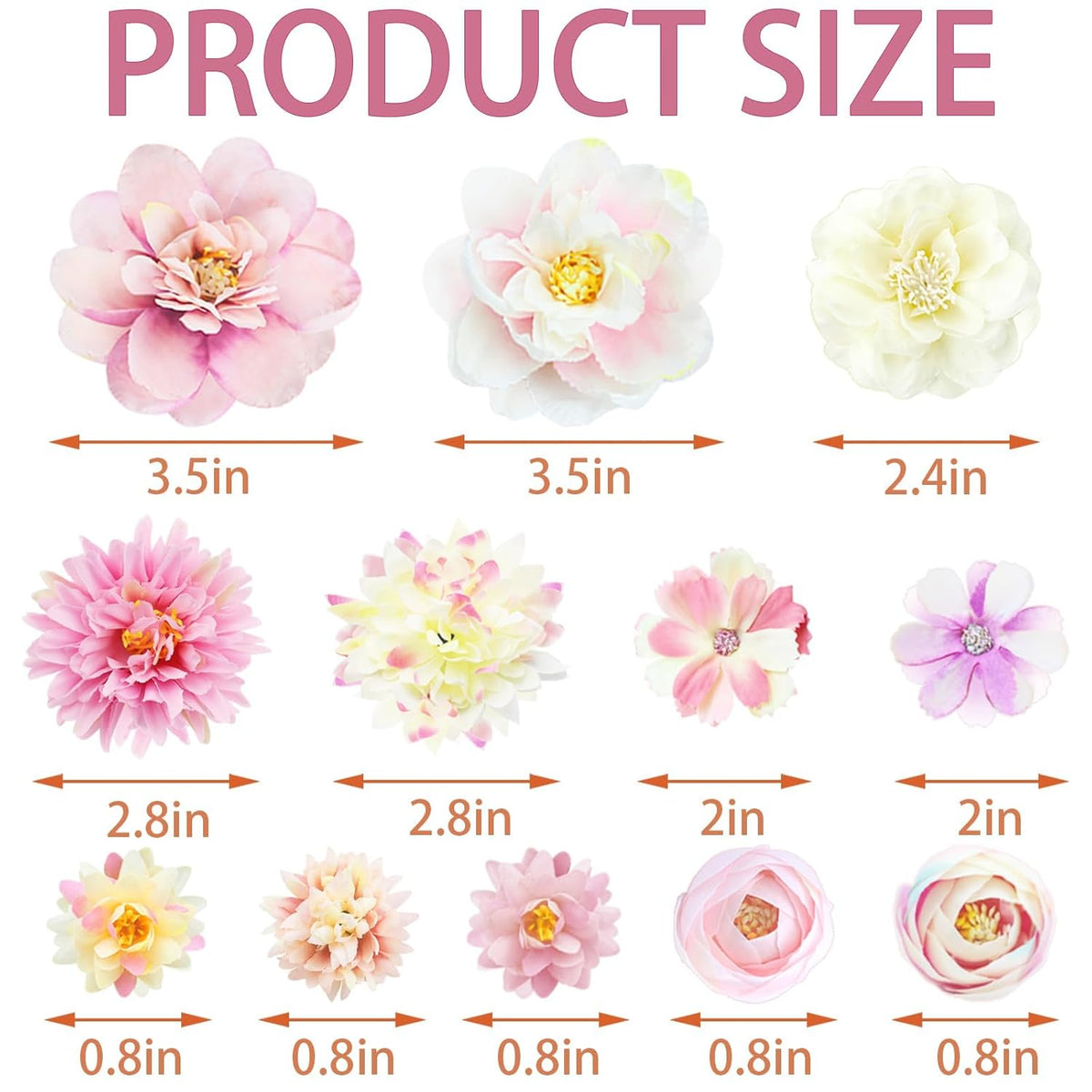 21 PCS Flowers Hair Accessories Women Boho Hair Barrettes Clips Girls Pink Purple Floral Rose Bride Headpiece Wedding Festival(PINK & PURPLE)