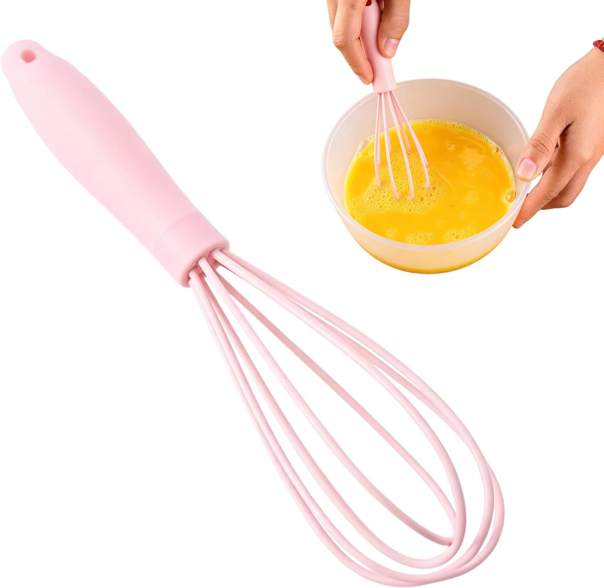 1Pc Pink Multifunctional Egg Whisks,Manual Egg Beaters Mini Egg Mixers Egg Stirrers,Creative Cream Whisks Kitchen Utensils Baking Tools Easy to Use,Small Size,Cooking Utensils,Kitchen and Dining