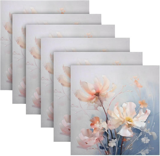 ALAZA Watercolor Pink Flowers (2) Cloth Napkins Dinner Napkins 1 Piece,Reusable Table Napkins Washable Polyester Fabric for Cocktail Party Holiday Wedding Home Decorative