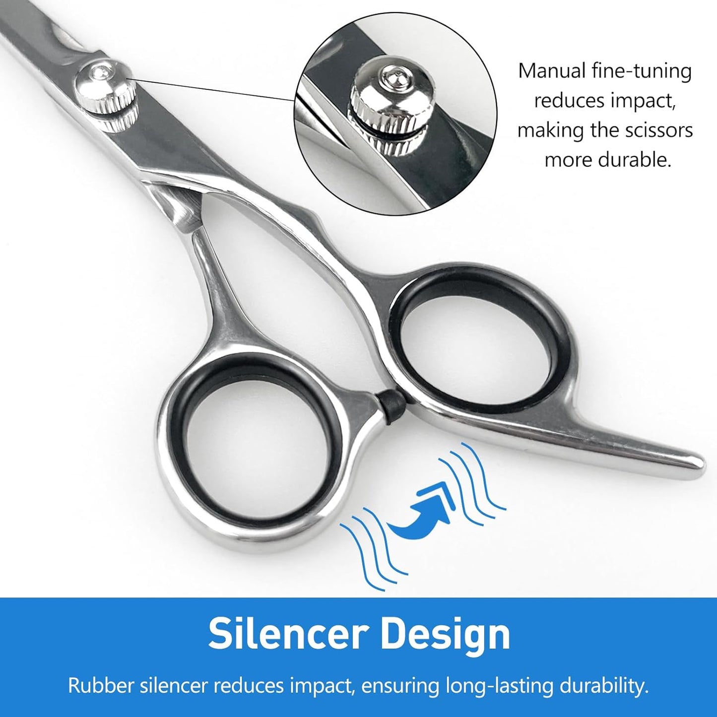 Professional Curved Dog Grooming Scissors with Rounded Tips, Cat Shears, 4CR Stainless Steel Curved Blades, Pet Home Grooming Tools