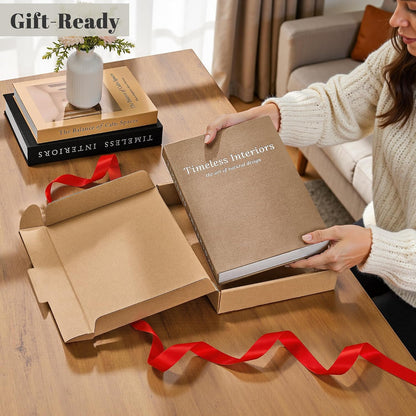Decorative Books, Set of 3 Fake Book Storage Boxes, Oatmeal