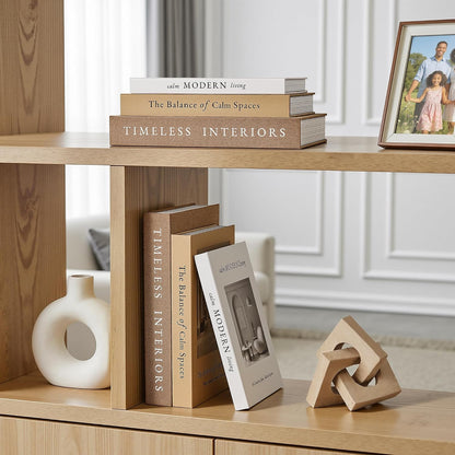 Decorative Books, Set of 3 Fake Book Storage Boxes, Oatmeal