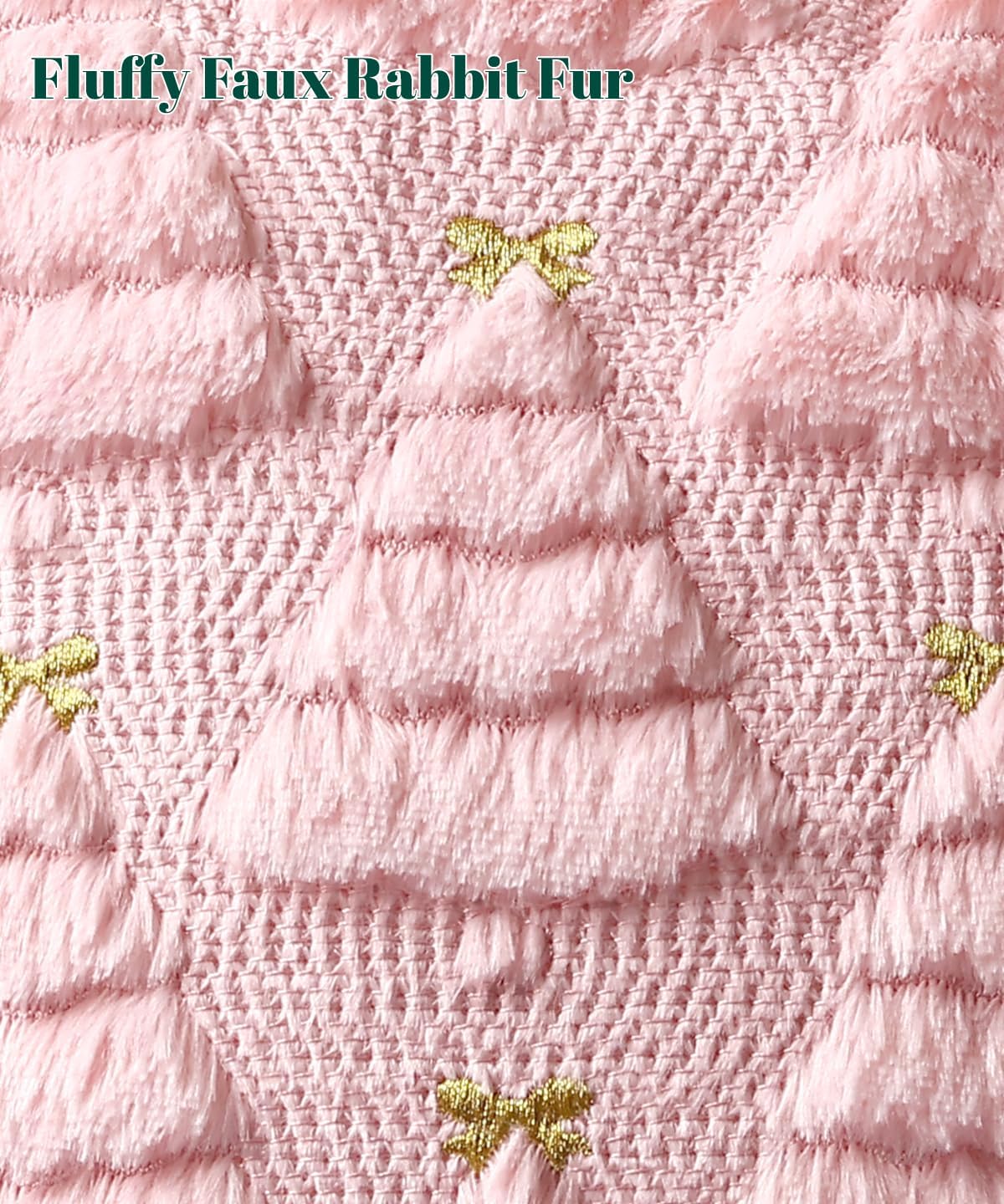Christmas Pillow Covers Set of 2 Soft Plush Faux Fur Pillow Cases 3D Embroidered Decorative Couch Cover Home Decor Christmas Throw Pillow Covers 18x18,Light Pink