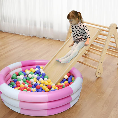Inflatable Kiddie Pool, 3 Rings Round Blow up Swimming Pool for Baby Kids, Portable Toddler Stripe Water Splash Play Toys for Summer Backyard Party Birthday Gifts