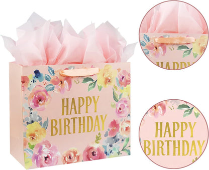 13 Inch Large Birthday Gift Bag for Women & Girls Birthday Party