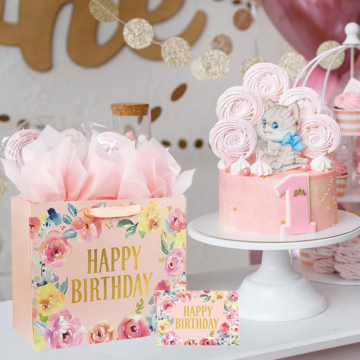 13 Inch Large Birthday Gift Bag for Women & Girls Birthday Party