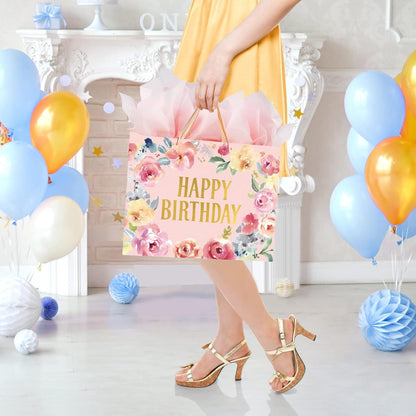 13 Inch Large Birthday Gift Bag for Women & Girls Birthday Party