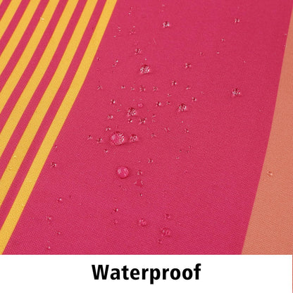 Outdoor Tablecloth with Umbrella Hole and Zipper, Yellow Pink Stripe Table Cloth Rectangle 60×84 Inch Waterproof Fade Resistant Patio Table Cover for Spring Summer Garden Picnic Dinner