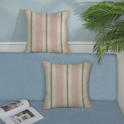 Pink Sage Green Pillow Covers 20x20 Inch 2 Pcs Boho Preppy Polka Dots Striped Decor Throw Pillows Modern Geometric Outdoor Farmhouse Decoration Pillowcase Linen Cushion Cover for Couch Sofa