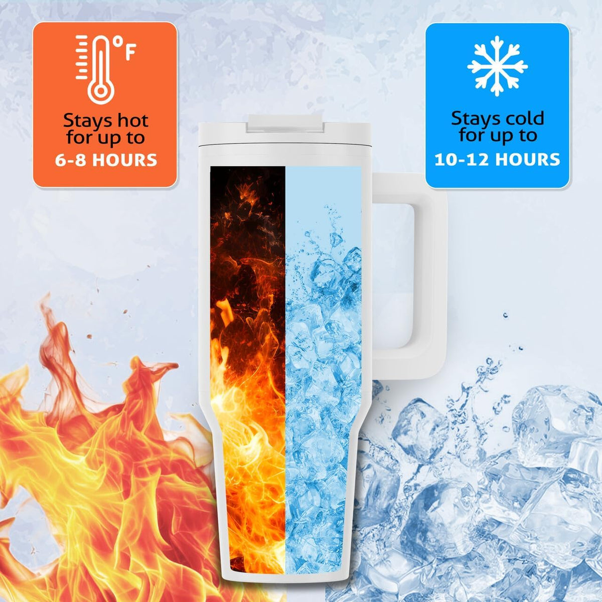 Image of Unique Teal and Peach Butterfly With Flower Pattern, 40oz Tumbler