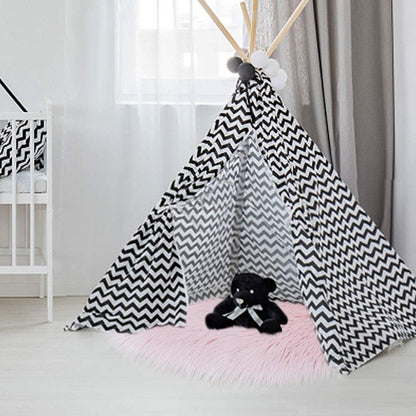Ultra Soft 1.3x2 Feet Faux Fur Rug, Fluffy Shaggy Area Rug Sheepskin Fur, Pink Fuzzy Rug Machine Washable Shag Rug, Nursery Decor Throw Rugs Carpet for Bedroom, Kids Room, Living Room