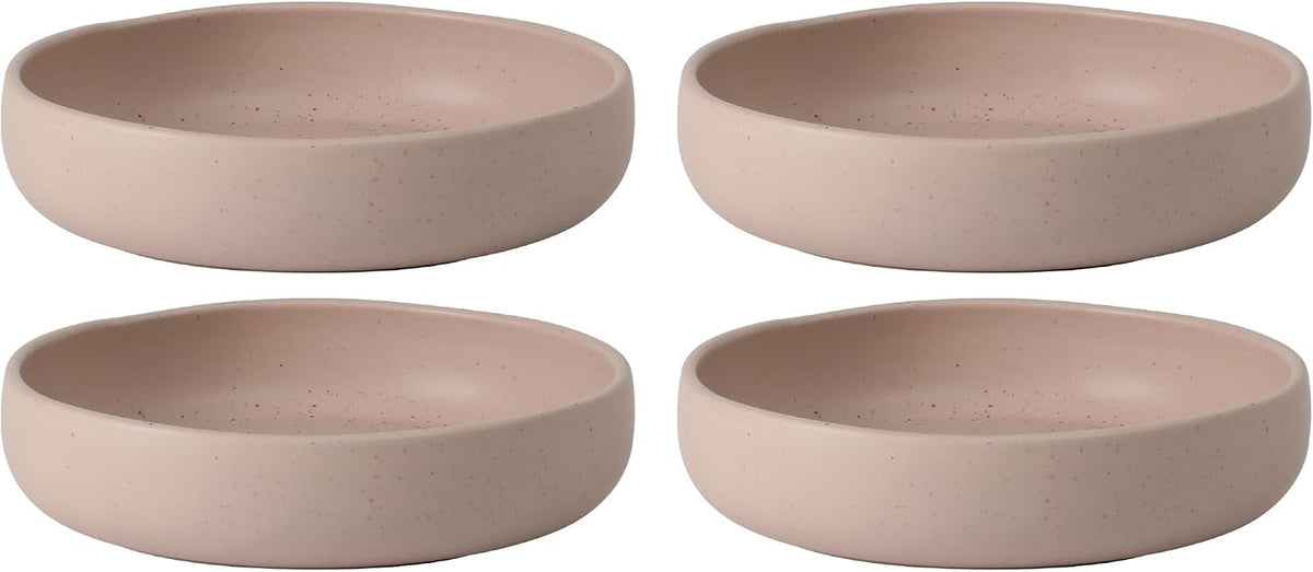 Two Time Oprah's Favorite Things Winner - Corsica Clay 4-Piece Meal and Pasta Bowl Set – Prosecco Blush Pink Stoneware for Dinner, Serving & Everyday Use