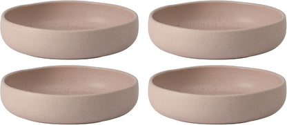 Two Time Oprah's Favorite Things Winner - Corsica Clay 4-Piece Meal and Pasta Bowl Set – Prosecco Blush Pink Stoneware for Dinner, Serving & Everyday Use