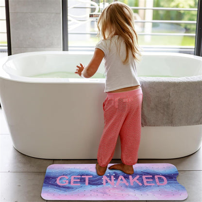 Pink Blue Bathtub Mat Non Slip 40x16in Extra Long Marble Bath Mat for Tub