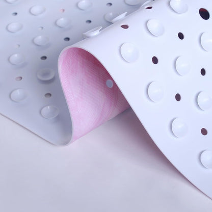 Pink Blue Bathtub Mat Non Slip 40x16in Extra Long Marble Bath Mat for Tub