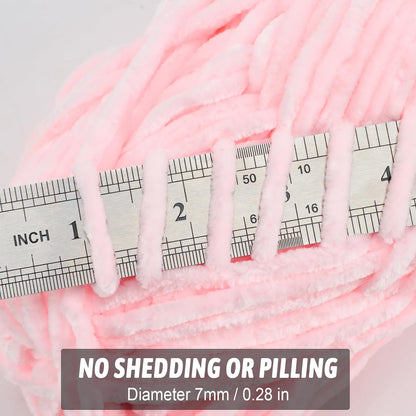 Soft Velvet Chenille Yarn for Crocheting, Super Bulky Yarn for Blankets