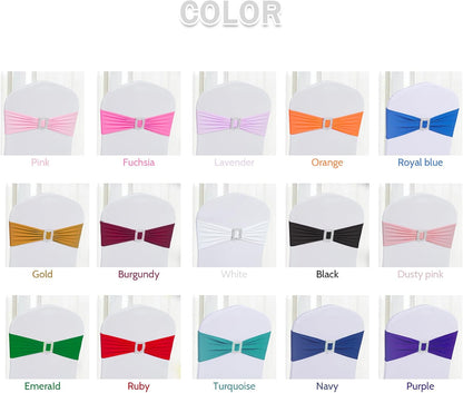 60 PCS Spandex Chair Sashes Bows Stretch Chair Cover Band with Buckle Slider Universal Elastic Chair Ties for Wedding Banquet Party Event Decoration (Dusty Pink)