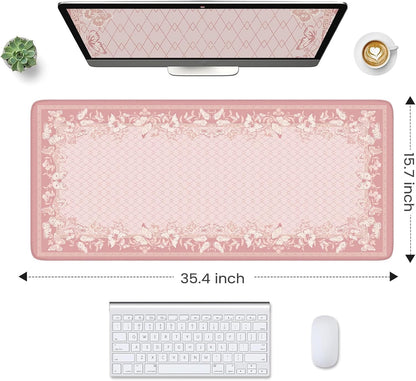 Pink Desk Pad, Cute Computer Mat for Aesthetic Home Accessory