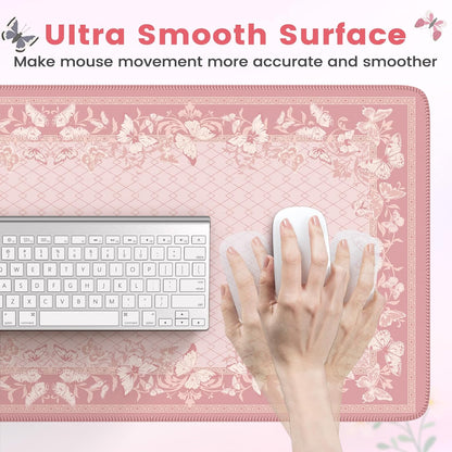 Pink Desk Pad, Cute Computer Mat for Aesthetic Home Accessory