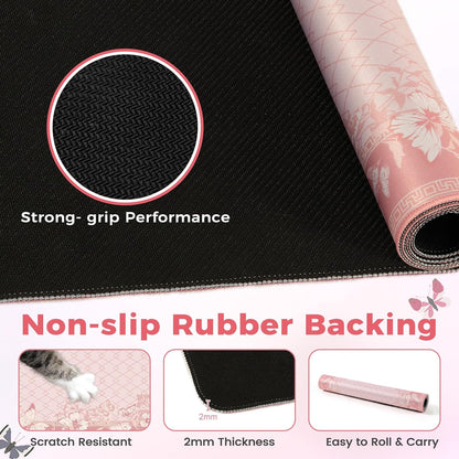 Pink Desk Pad, Cute Computer Mat for Aesthetic Home Accessory