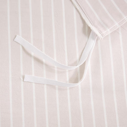 Striped Duvet Cover King Size,100% Washed Cotton Bedding Set,Textured Linen Feel,Breathable,Organic,3 Piece(White Stripes 104x90)