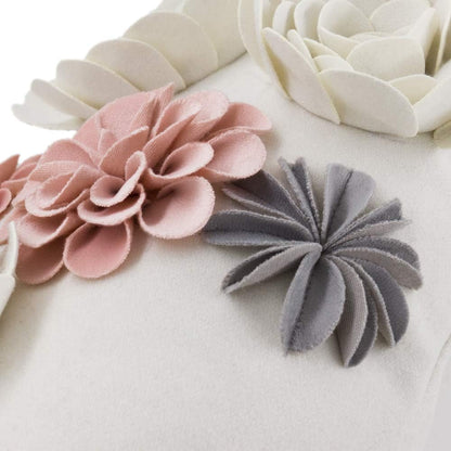 Soft Velvet 3D Flower Accent Throw Pillow Cover, Pink, 12x20 Inch