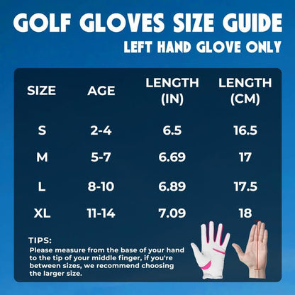 Youth Golf Glove, Left Hand Kids Golf Gloves for Junior Toddler Boys Girls