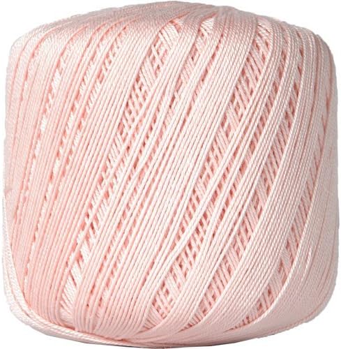 100% Cotton Crochet Thread Size 10, Light Pink 4 | Soft pure cotton crochet thread for lace, doilies, amigurumi and crafts. Smooth finish with crisp stitch definition.
