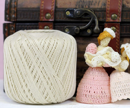 100% Cotton Crochet Thread Size 10, Light Pink 4 | Soft pure cotton crochet thread for lace, doilies, amigurumi and crafts. Smooth finish with crisp stitch definition.