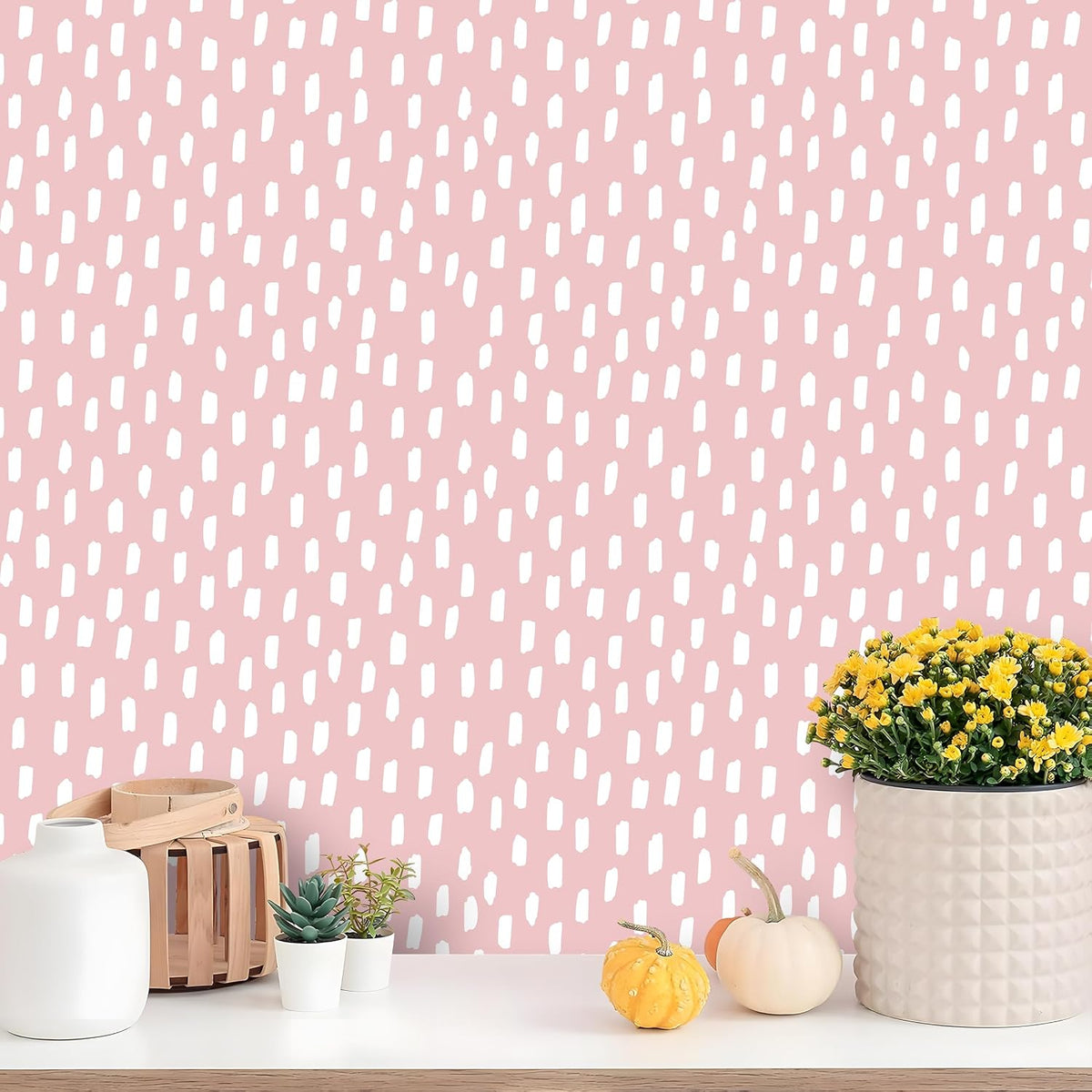 Pink Wallpaper Peel and Stick Kids Girly Geometric for Nursery