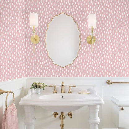 Pink Wallpaper Peel and Stick Kids Girly Geometric for Nursery