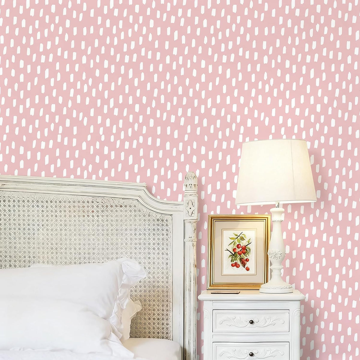 Pink Wallpaper Peel and Stick Kids Girly Geometric for Nursery