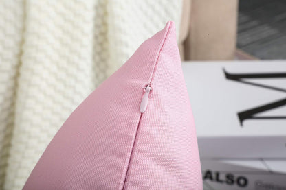 100% Cotton Solid Throw Pillow Cover 14x14 Salmon Pink