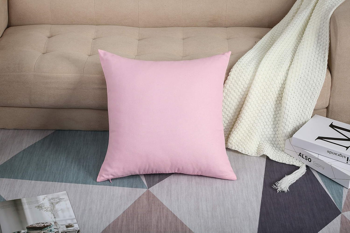 100% Cotton Solid Throw Pillow Cover 14x14 Salmon Pink