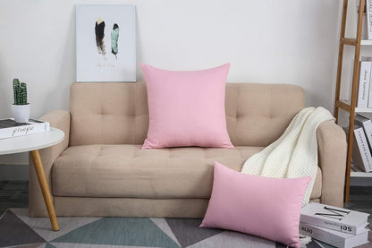 100% Cotton Solid Throw Pillow Cover 14x14 Salmon Pink